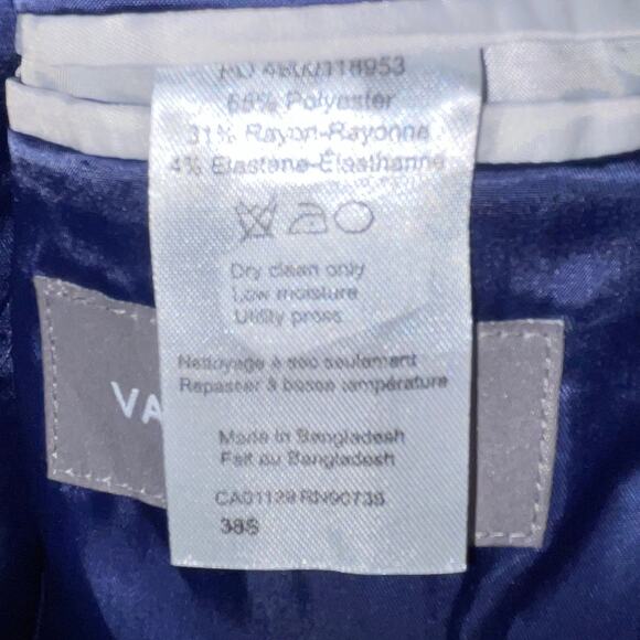 Van Heusen Men's Flex Plain Slim Fit Suit jacket bright blue, 38S $395 - Picture 8 of 10